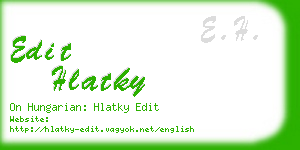 edit hlatky business card